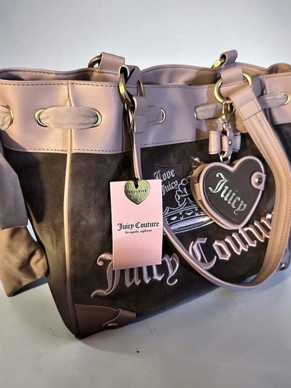 Juicy Couture Daydreamer Tote Bag Brown & Pink NWT Y2K inspired